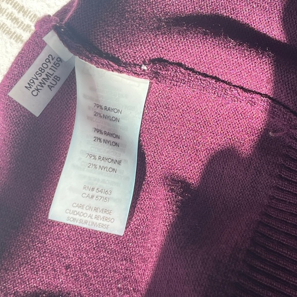 Calvin Klein Deep Purple Turtleneck Sweater- Small - Picture 5 of 8